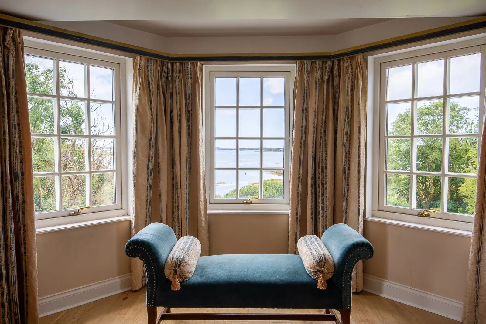 Bedroom one with sea view